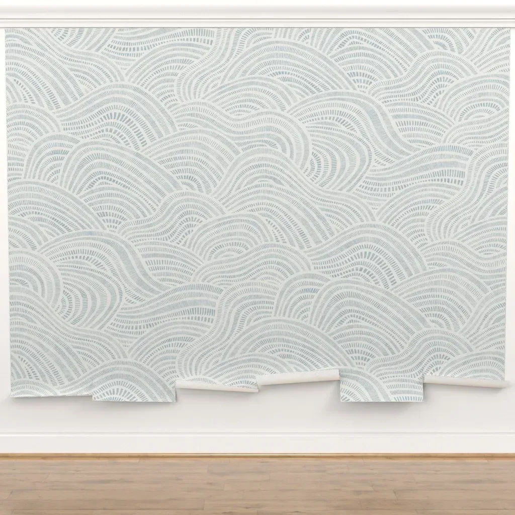 Peel and Stick Abstract Striped Waves Wall Mural product