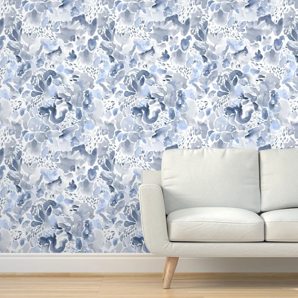 Peel and Stick Abstract Wallpaper - Blue, White product