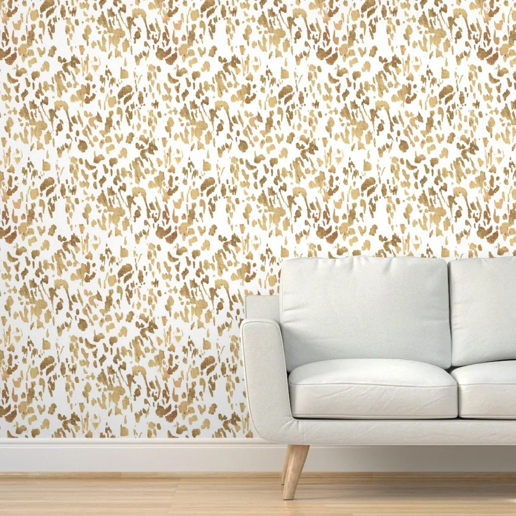 Peel and Stick Animal Hide Wallpaper - Gold, White, Brown product