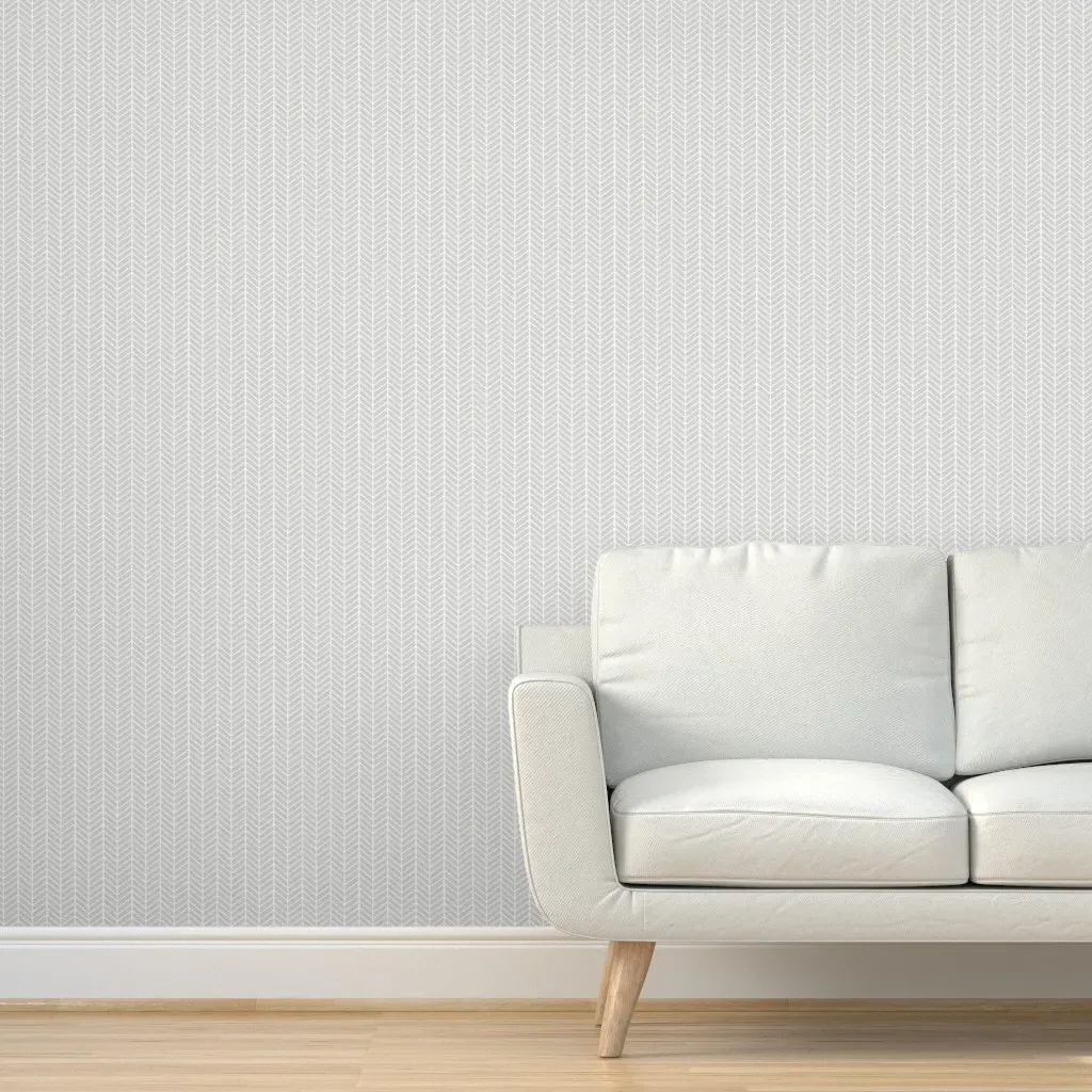 Peel and Stick Arrow Feather Wallpaper - Light Grey product