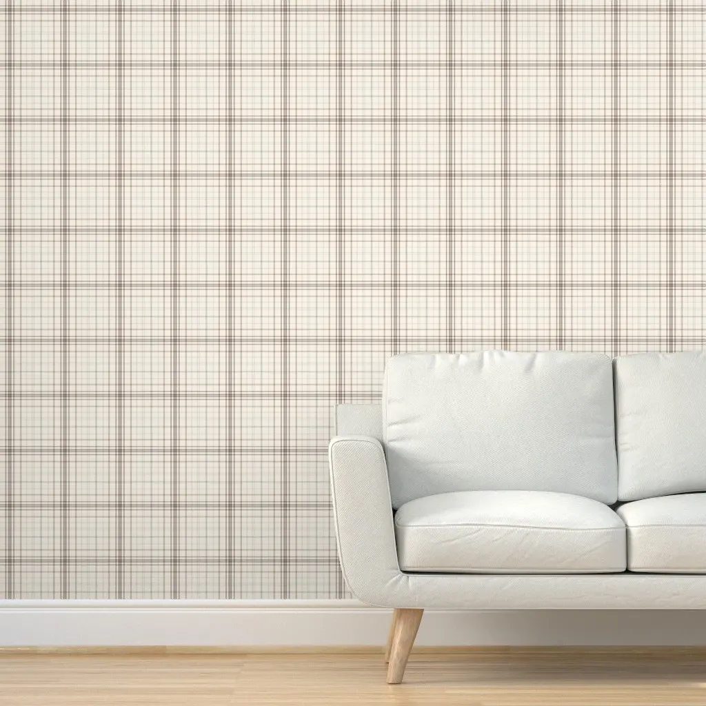Peel and Stick Beach Plaid Wallpaper - Off-White product