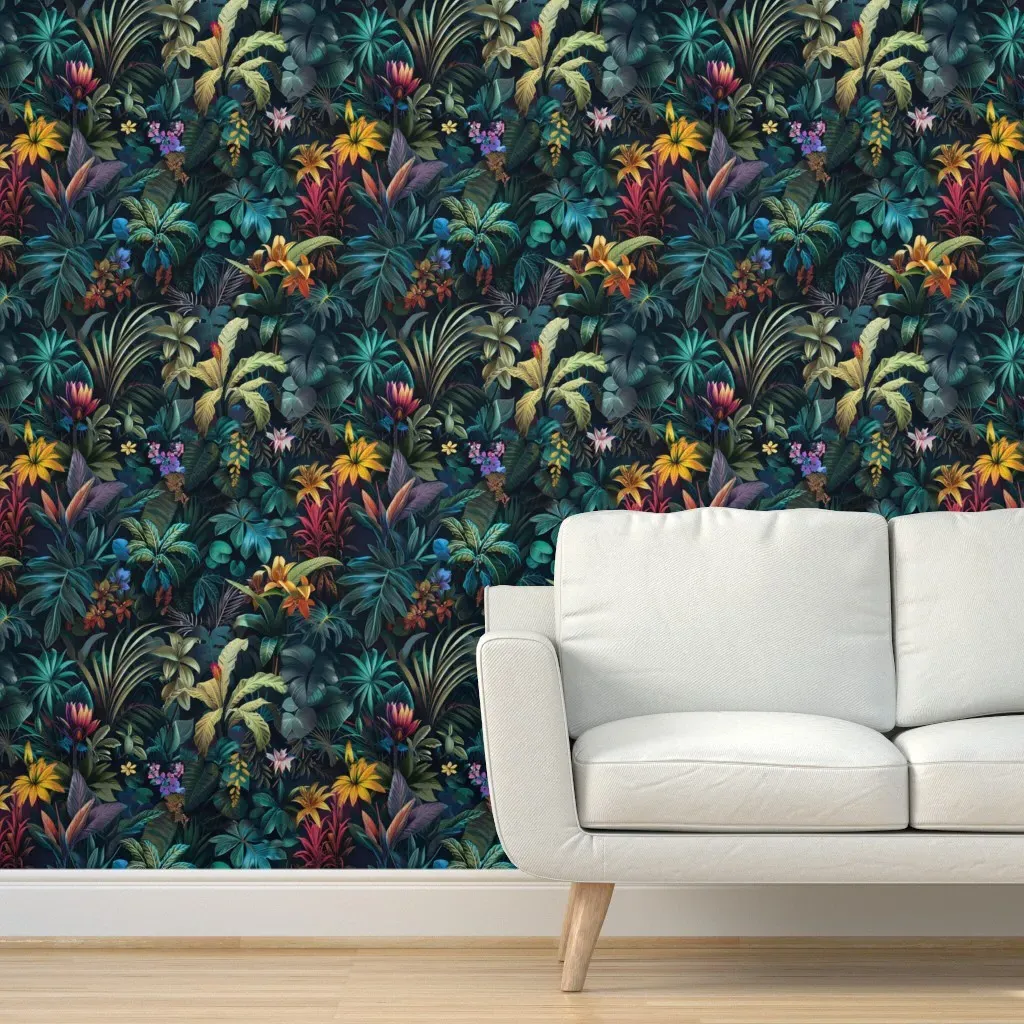 Peel and Stick Biophilic Wallpaper - Dark Teal product