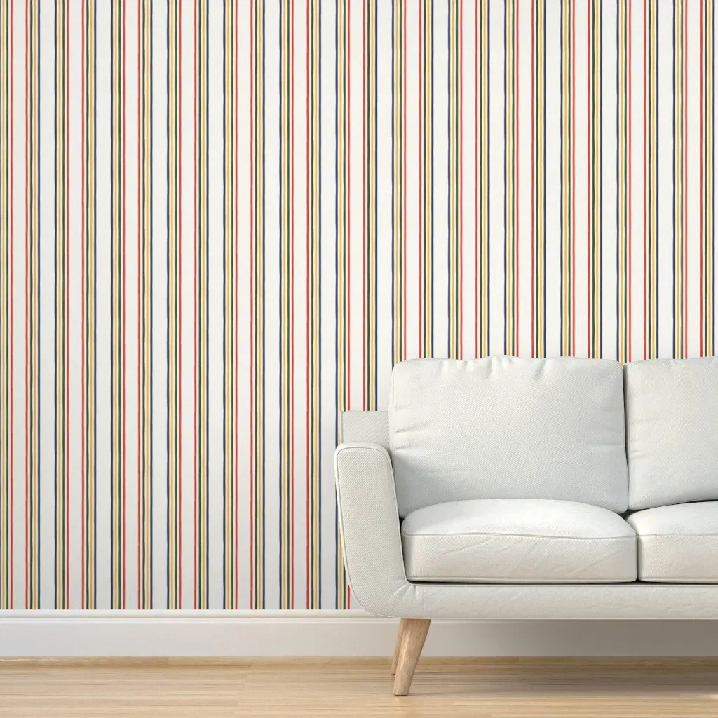 Peel and Stick Blanket Stripe Wallpaper - Red product