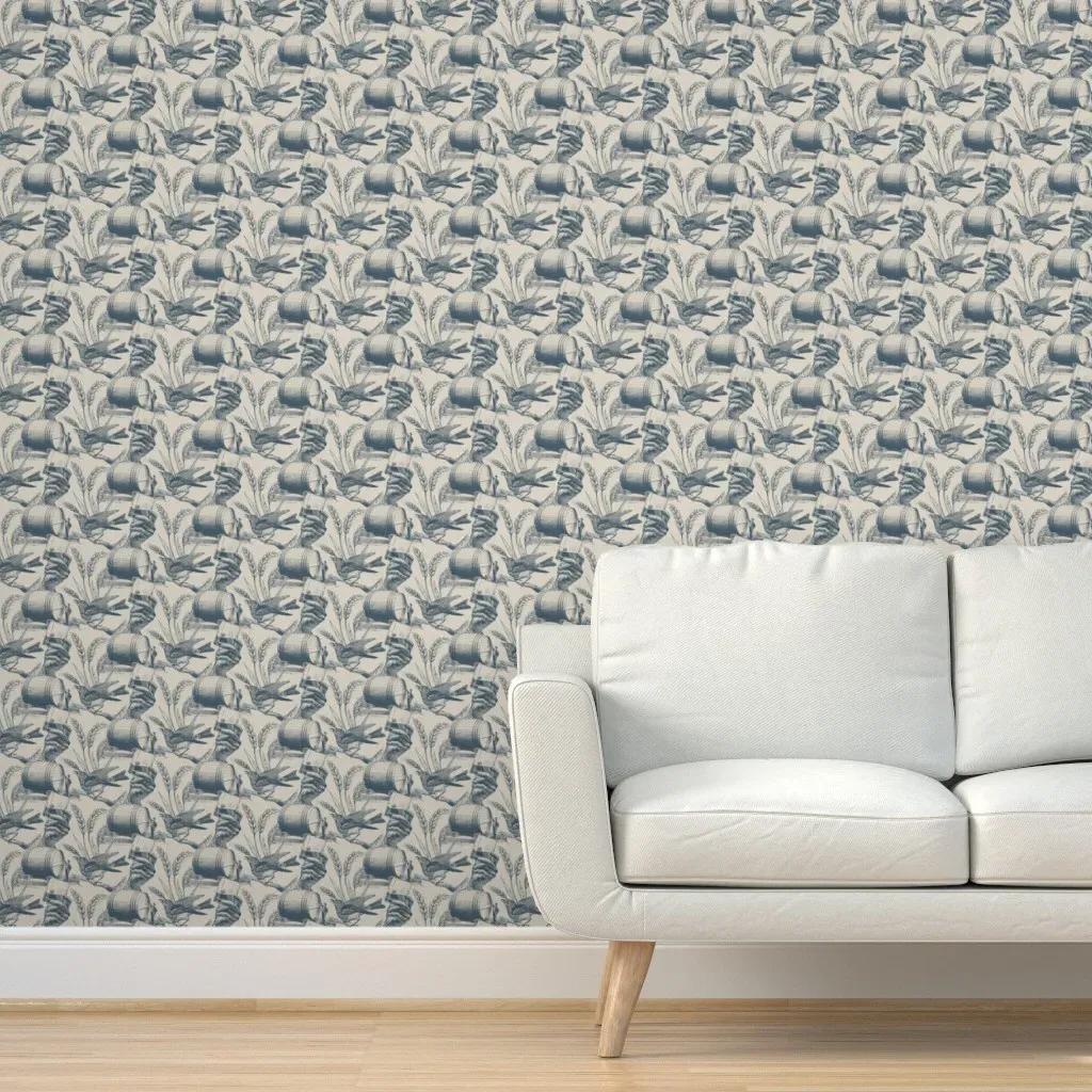 Peel and Stick Blue Bird Removable Wallpaper - Blue-Gray product