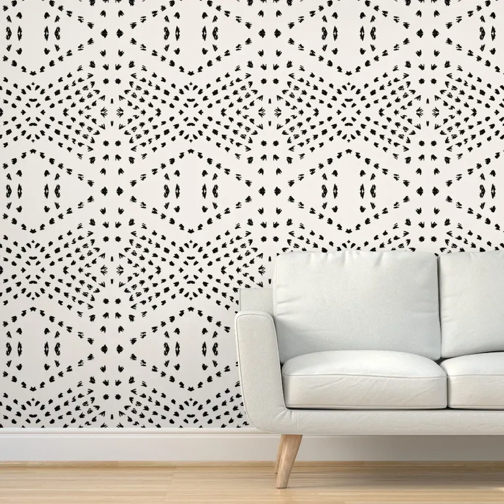 Peel and Stick Boho Tile Removable Wallpaper - Black product