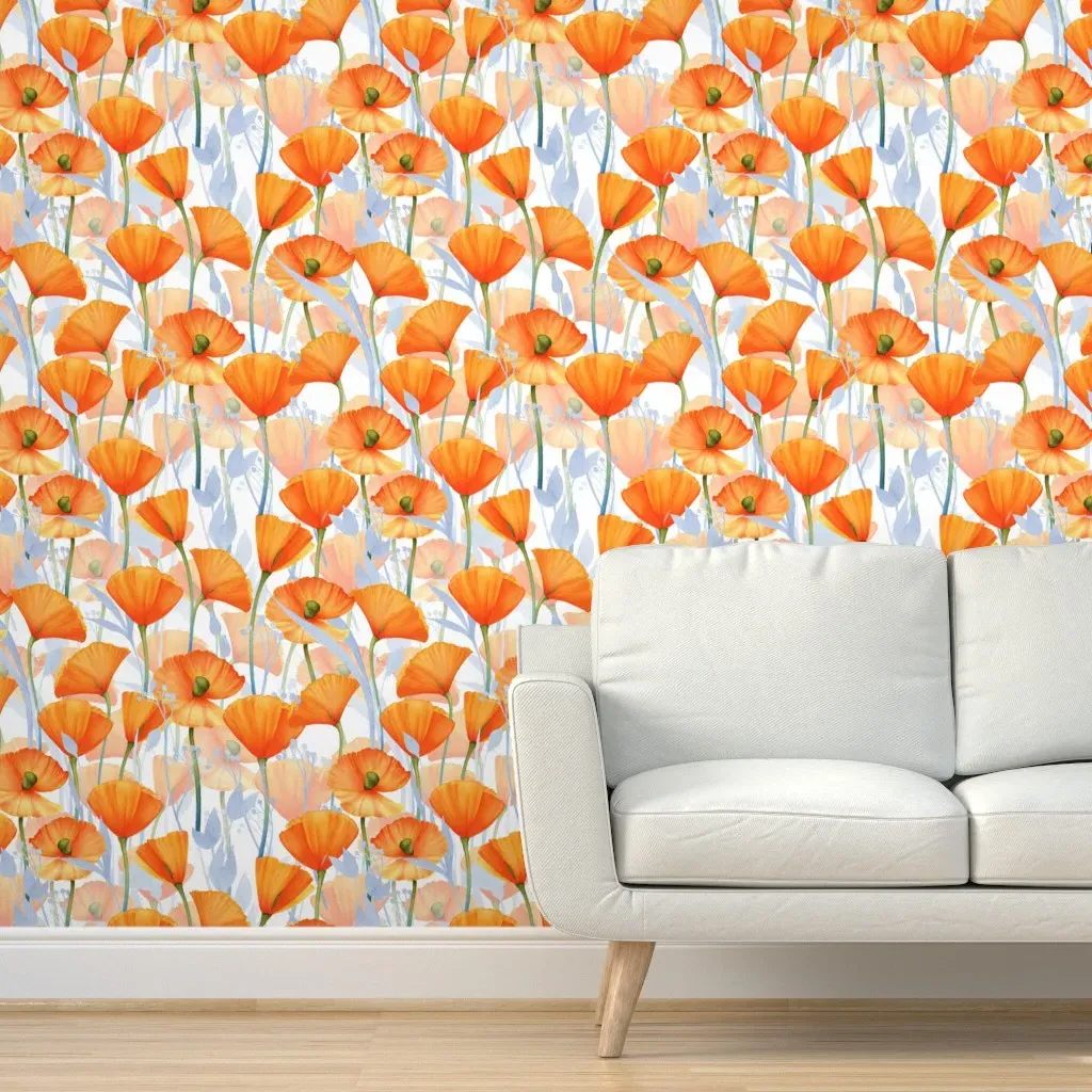 Peel and Stick Botanical Floral Wallpaper - Pink, Orange product