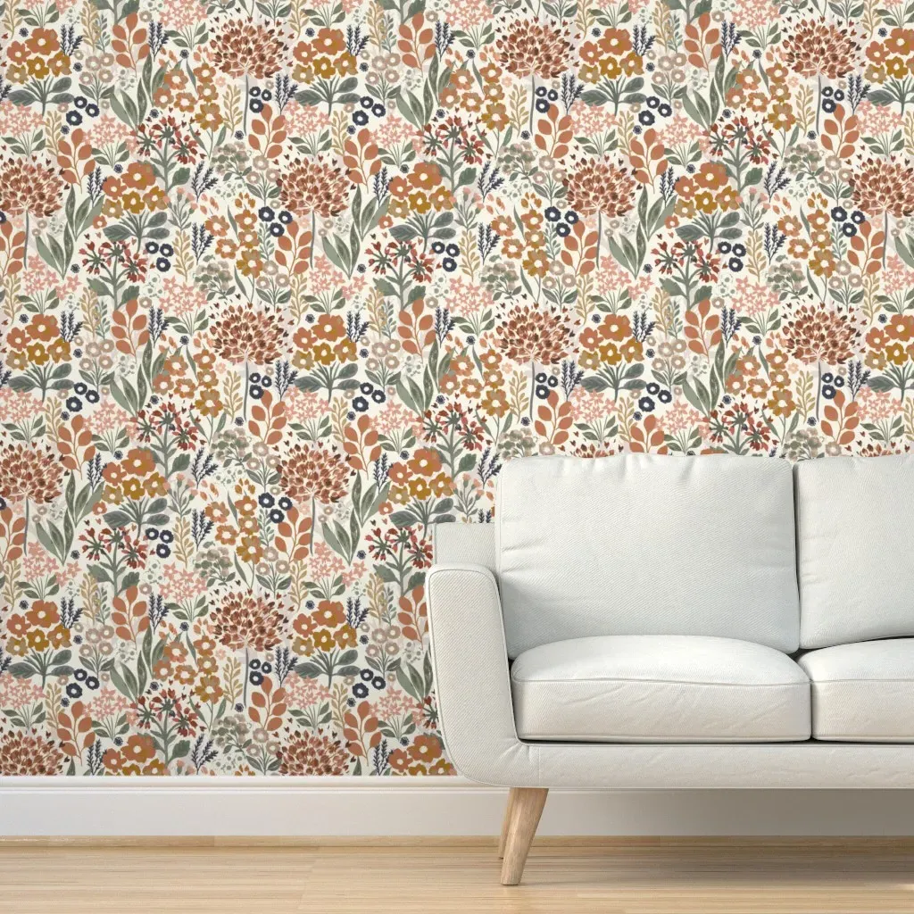 Peel and Stick Botanical Garden Wallpaper - Terracotta product