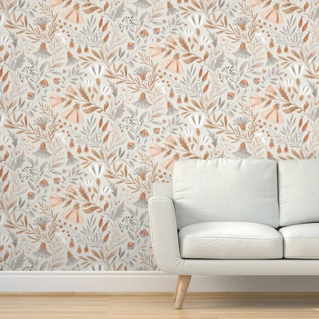 Peel and Stick Botanical Wallpaper Removable - Beige, Grey product