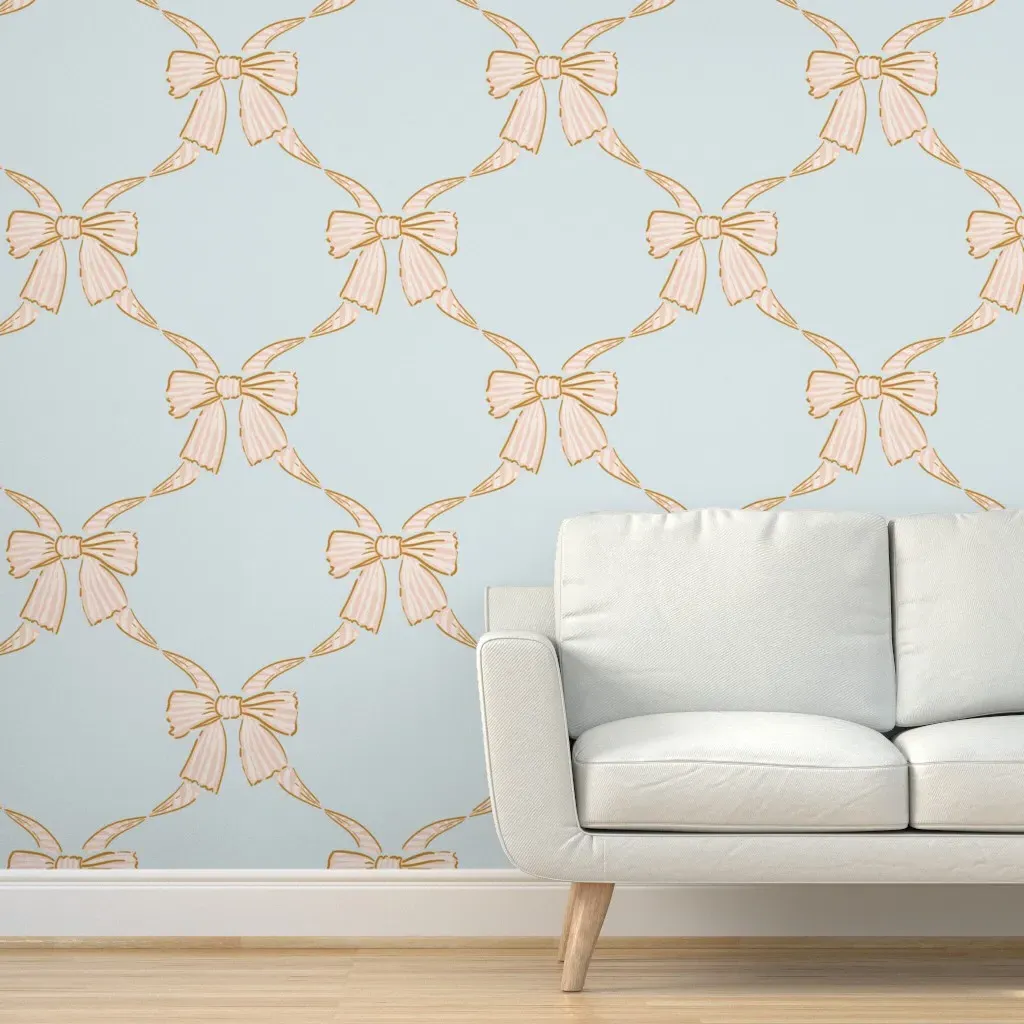 Peel and Stick Bows Wallpaper - Pink product