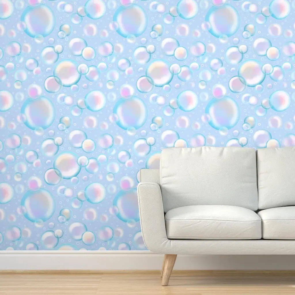 Peel and Stick Bubble Print Wallpaper - Light Blue product