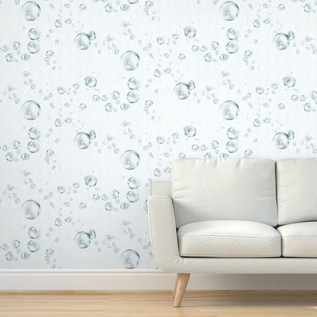 Peel and Stick Bubble Print Wallpaper - Light Blue product