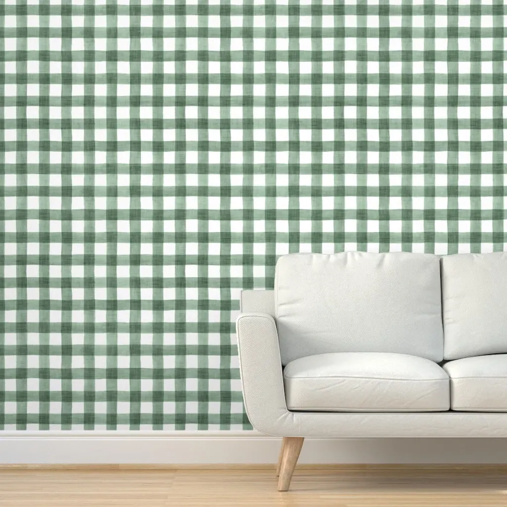 Peel and Stick Buffalo Check Wallpaper - Sage Green product