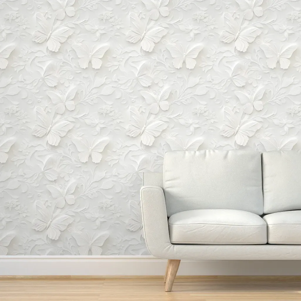 Peel and Stick Butterfly Wallpaper - White product