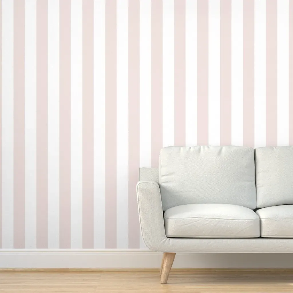 Peel and Stick Cabana Stripe Wallpaper - Blush, White product