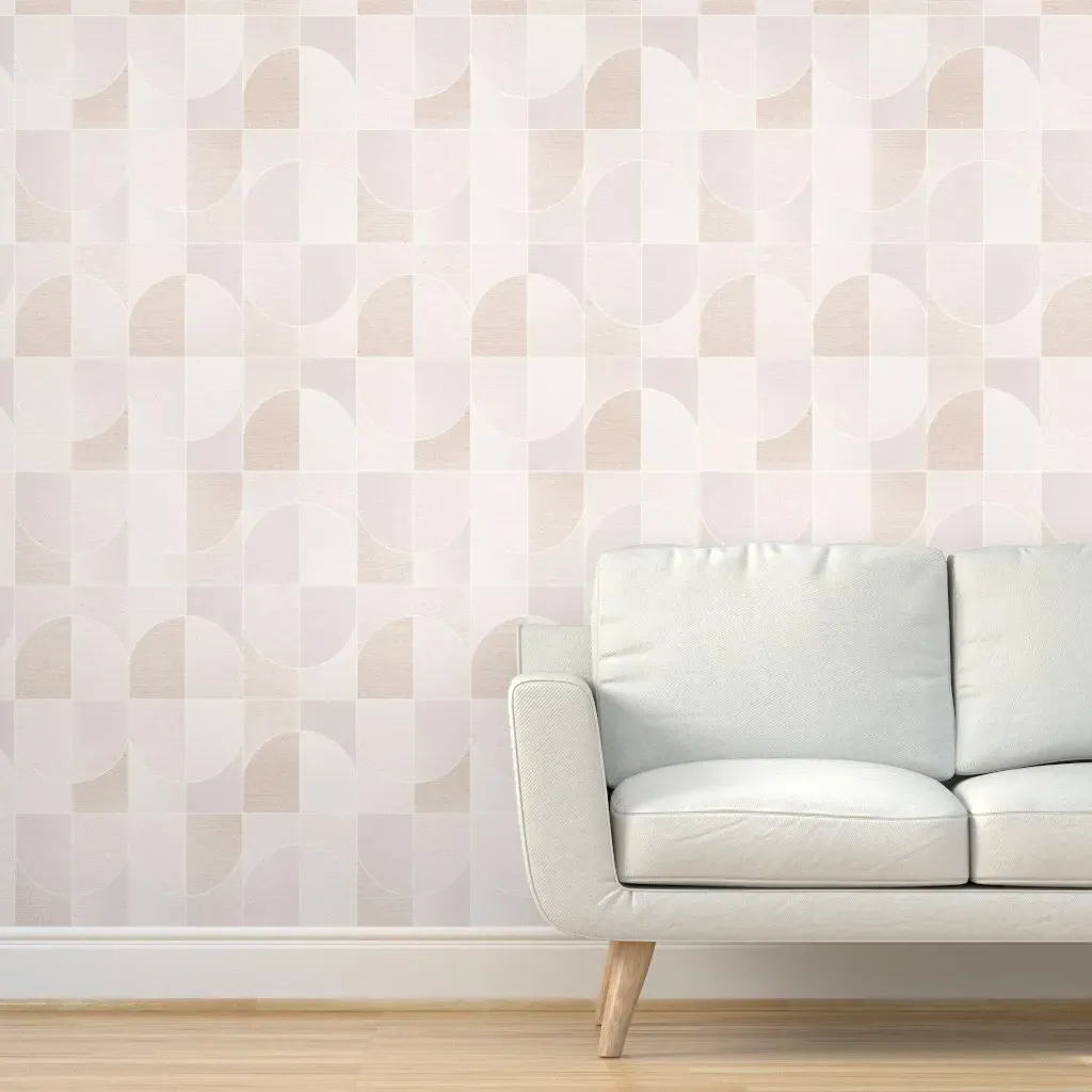 Peel and Stick Canvas Geo Tiles Wallpaper - Off-White product