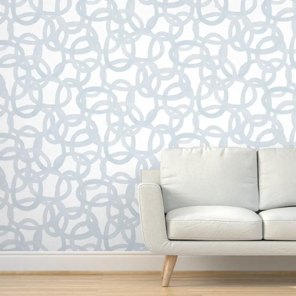 Peel and Stick Circle Pattern Wallpaper - Light Blue, White product