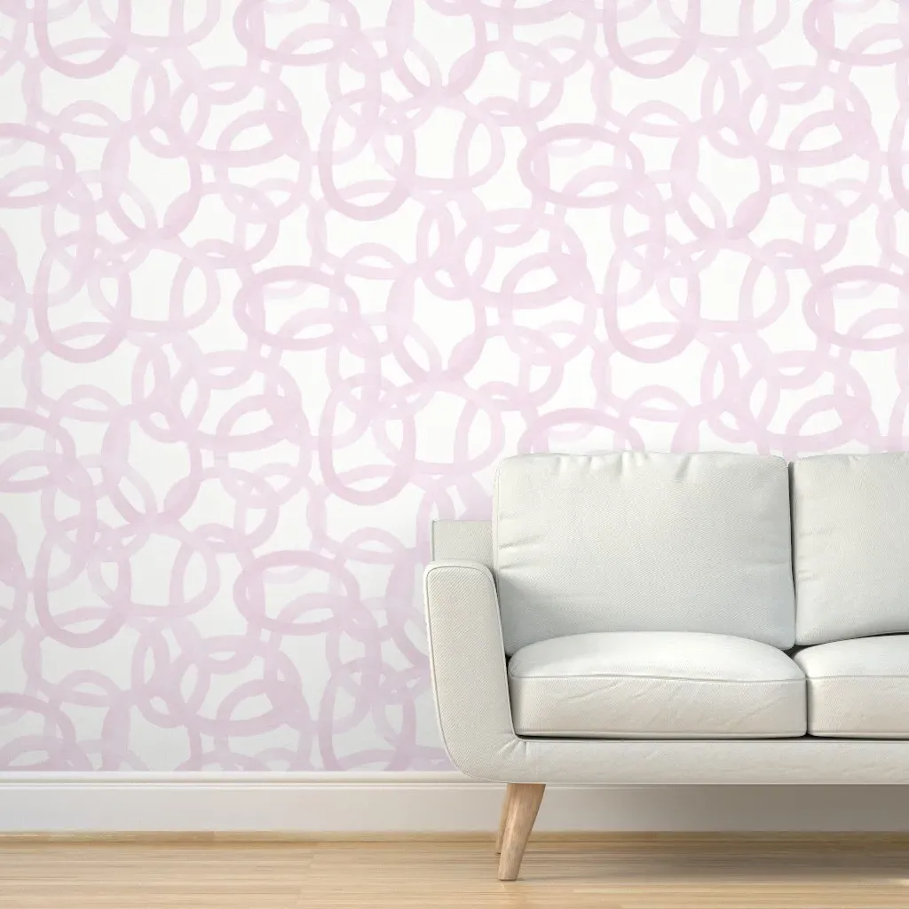 Peel and Stick Circle Pattern Wallpaper - Pale Pink product
