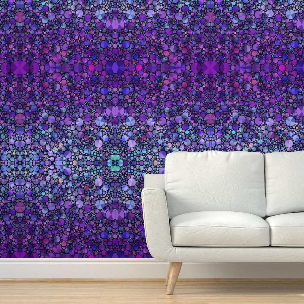 Peel and Stick Circles Wallpaper Removable - Purple product