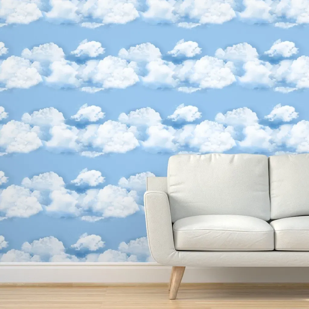 Peel and Stick Cloud Stripe Wallpaper - Blue product