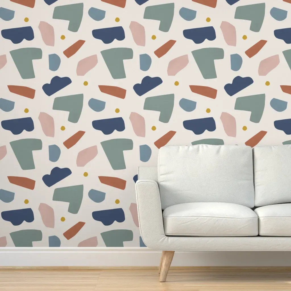 Peel and Stick Collage Wallpaper - Dusty Rose product