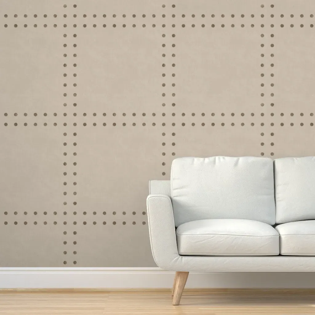 Peel and Stick Concrete Check Dots Wallpaper - Beige product