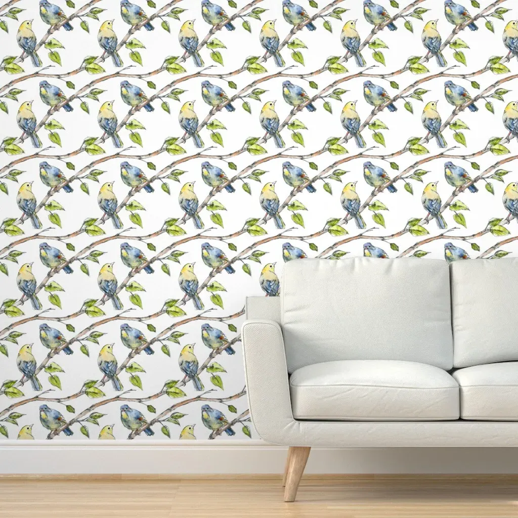 Peel and Stick Conversations Removable Wallpaper - White, Yellow, Gray product