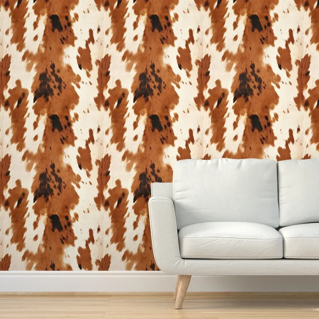 Peel and Stick Cowhide Print Wallpaper - Brown product