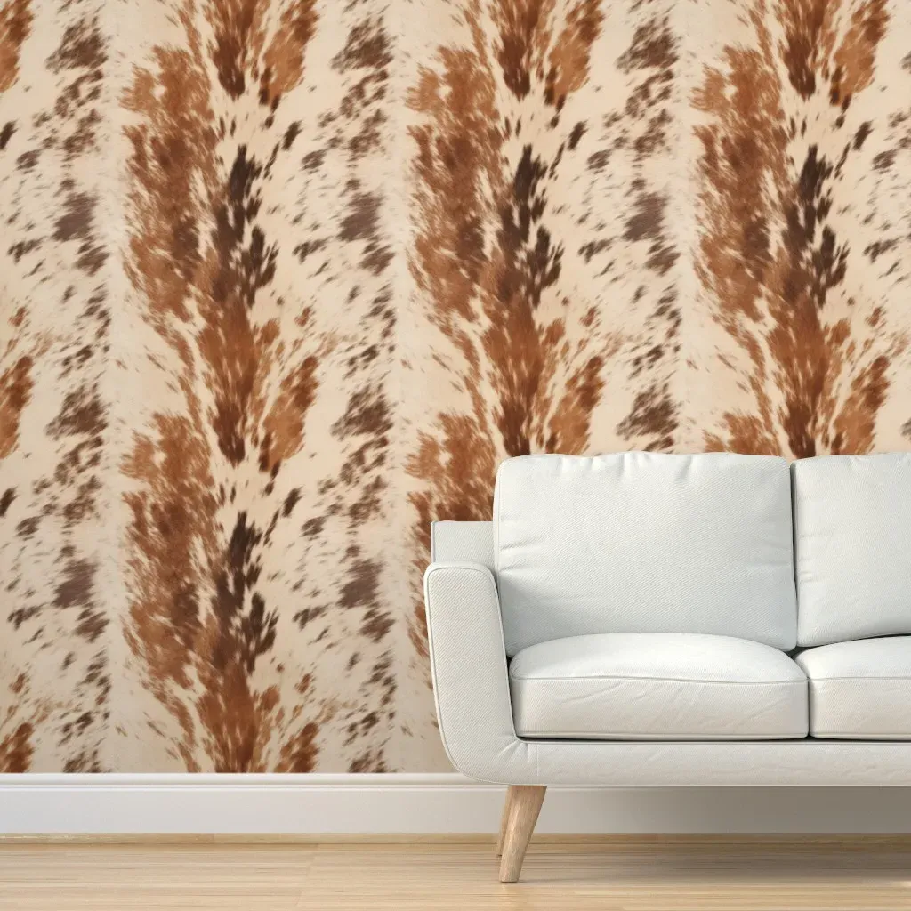 Peel and Stick Cowhide Print Wallpaper - Off-White product
