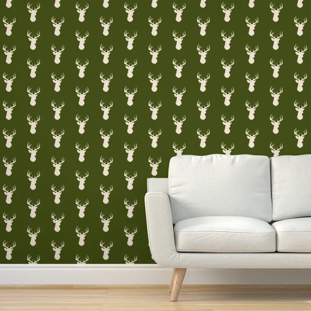 Peel and Stick Deer Hunter Removable Wallpaper - Cream product