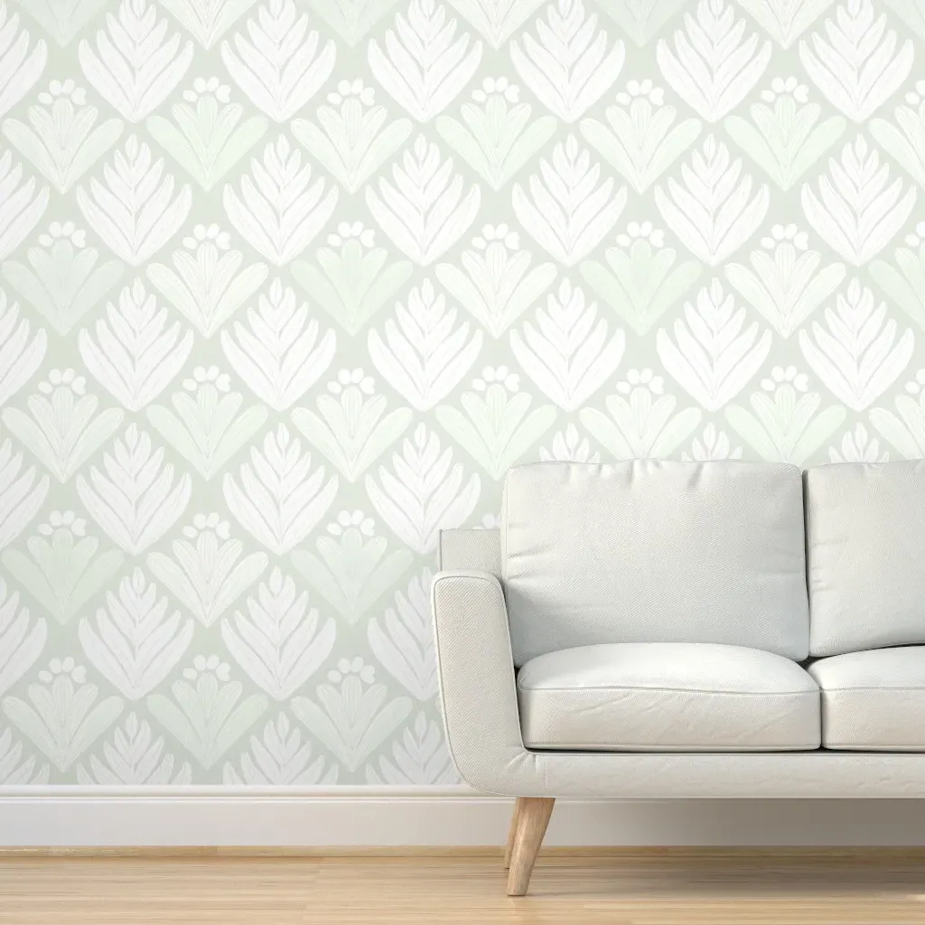 Peel and Stick Desert Botanical Wallpaper - Soft Green product