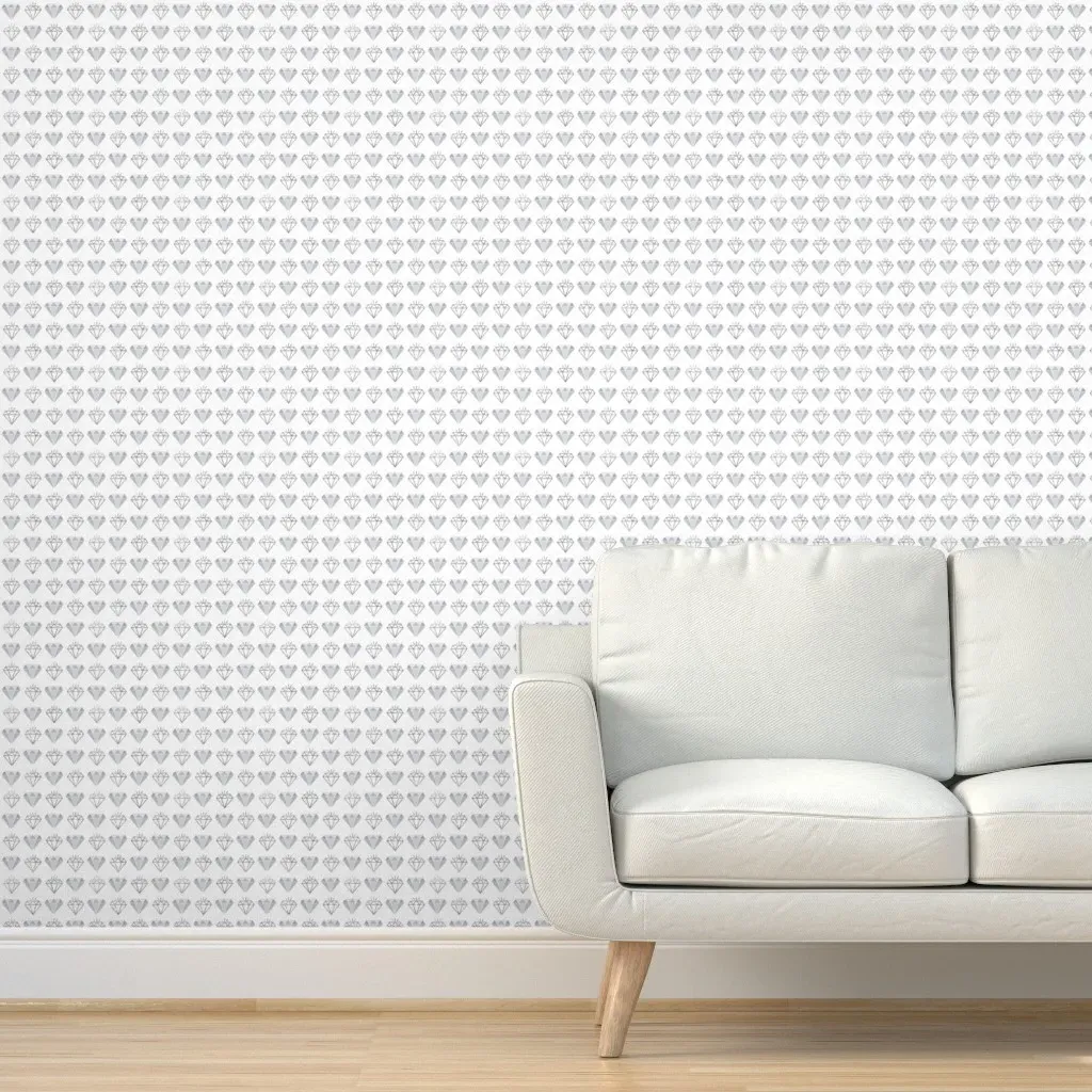 Peel and Stick Diamond Wallpaper - Silver, White product