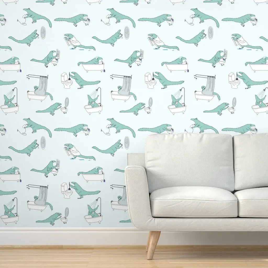 Peel and Stick Dinosaur Wallpaper Large - Teal product