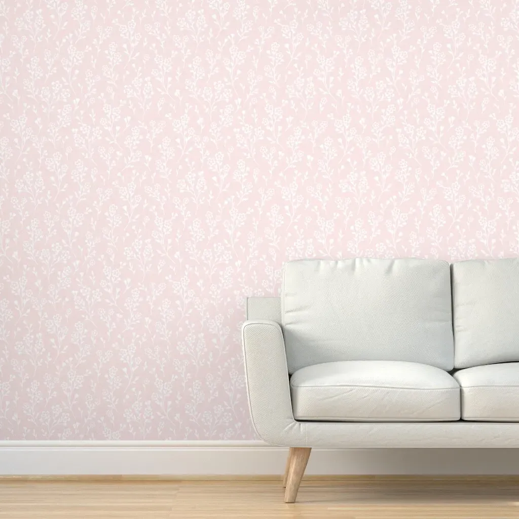 Peel and Stick Ditsy Trailing Floral Wallpaper - White product