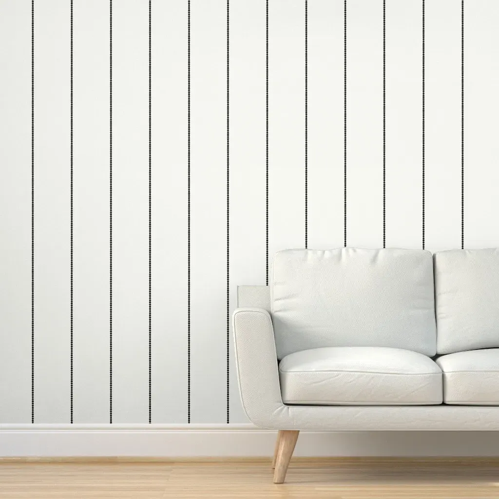 Peel and Stick Dotted Stripe Wallpaper - Black, White product