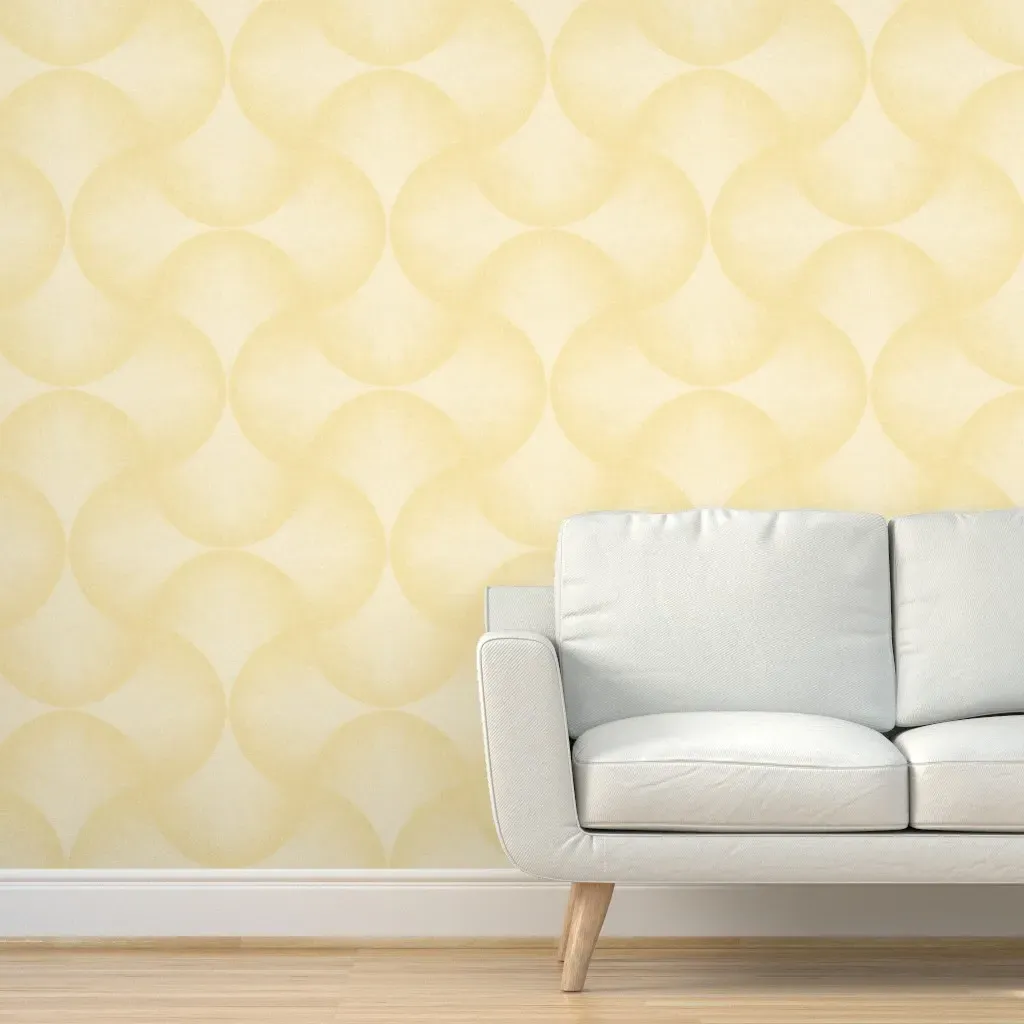 Peel and Stick Fan Shell Ogee Wallpaper - Pale Yellow product