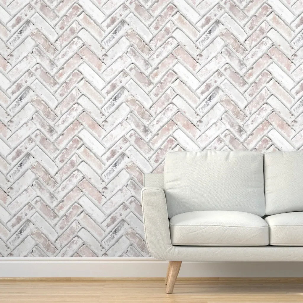 Peel and Stick Faux Brick Wallpaper - White, Brown, Gray product