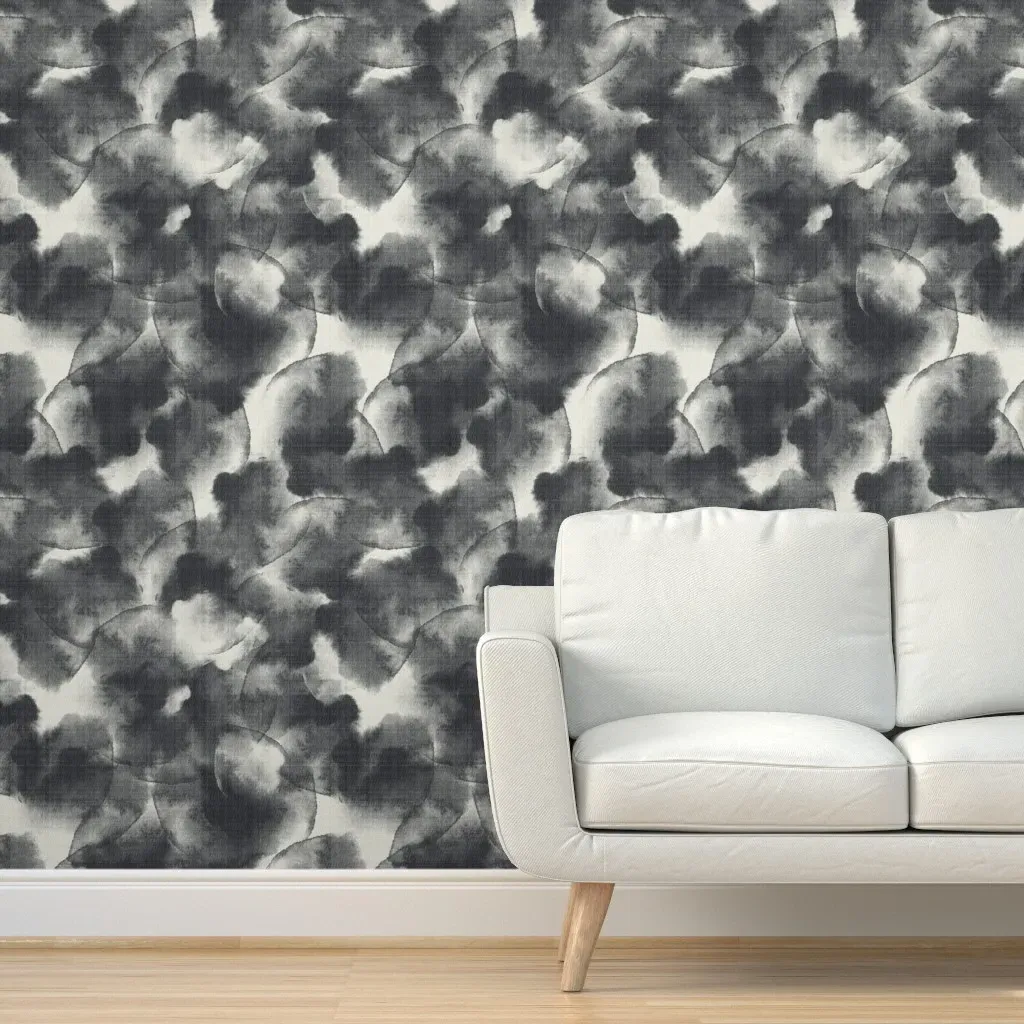 Peel and Stick Faux Denim Shibori Wallpaper - Grey product