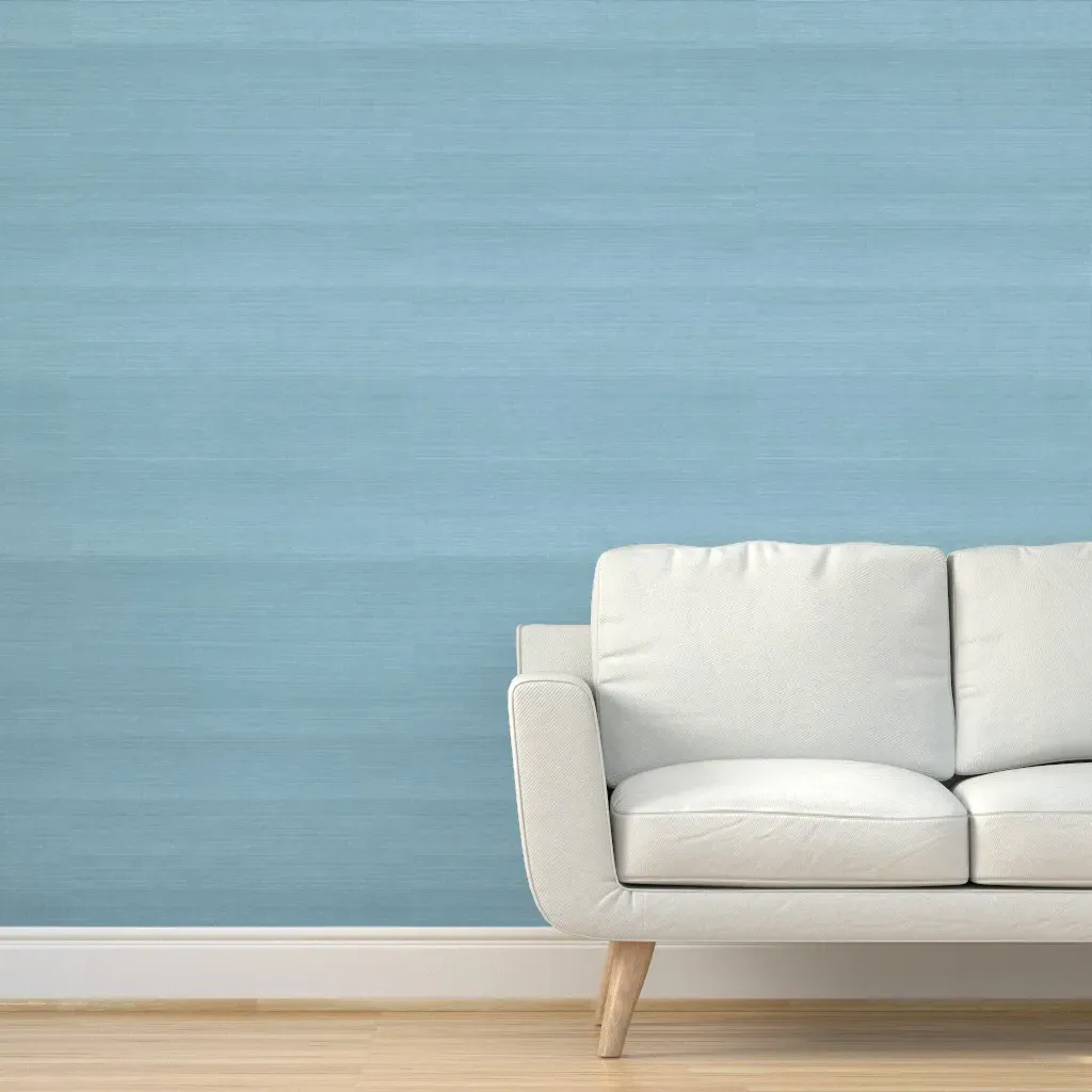 Peel and Stick Faux Grasscloth Wallpaper - Dusty Blue product