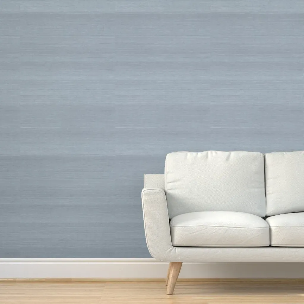 Peel and Stick Faux Grasscloth Wallpaper - Dusty Blue product