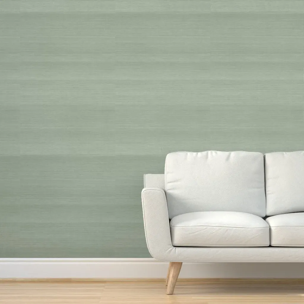 Peel and Stick Faux Grasscloth Wallpaper - Sage Green product