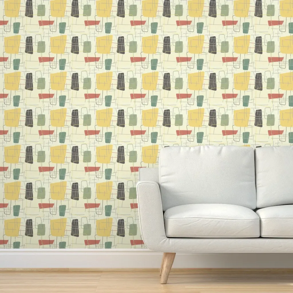 Peel and Stick Fifties Removable Wallpaper - Beige product