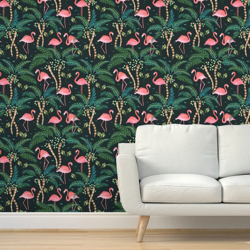 Peel and Stick Flamingo Wallpaper Removable - Pink product