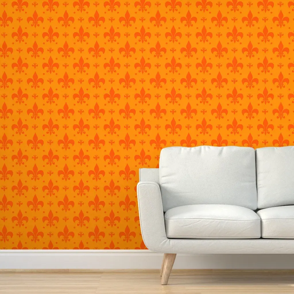 Peel and Stick Fleur-De-Lis Wallpaper - Orange product