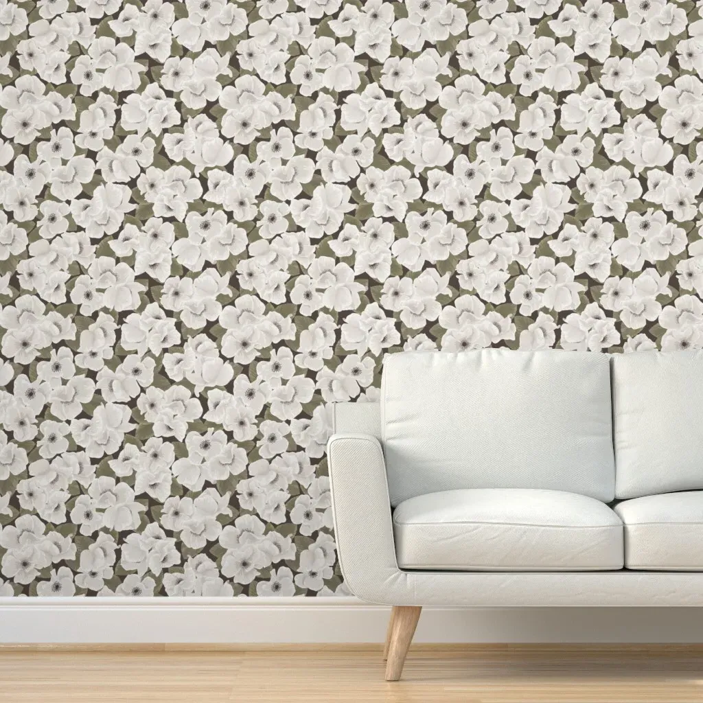 Peel and Stick Floral Botanical Wallpaper - Off-White product