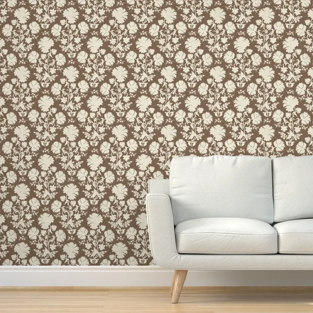 Peel and Stick Floral Silhouette Wallpaper - Off-White product