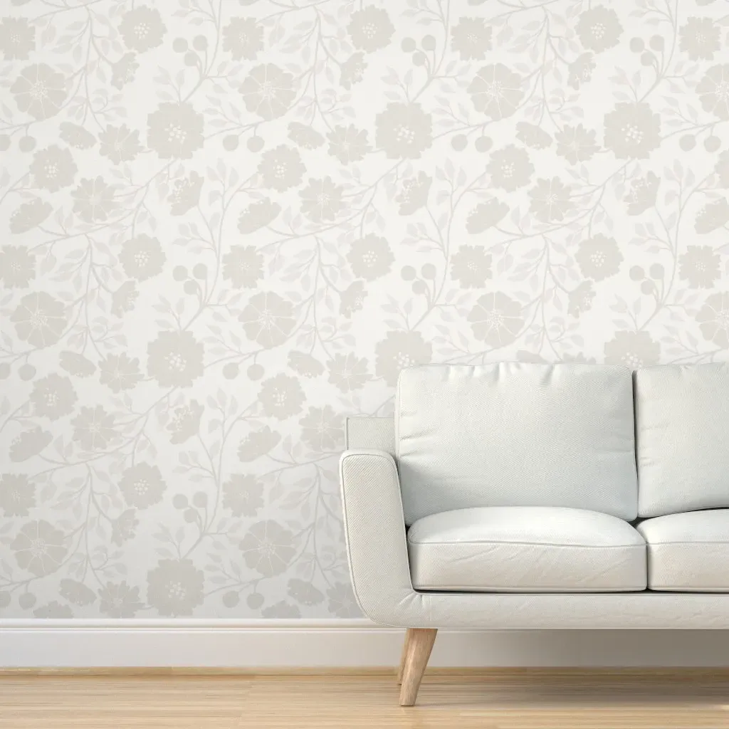 Peel and Stick Floral Vine Wallpaper - Light Beige product