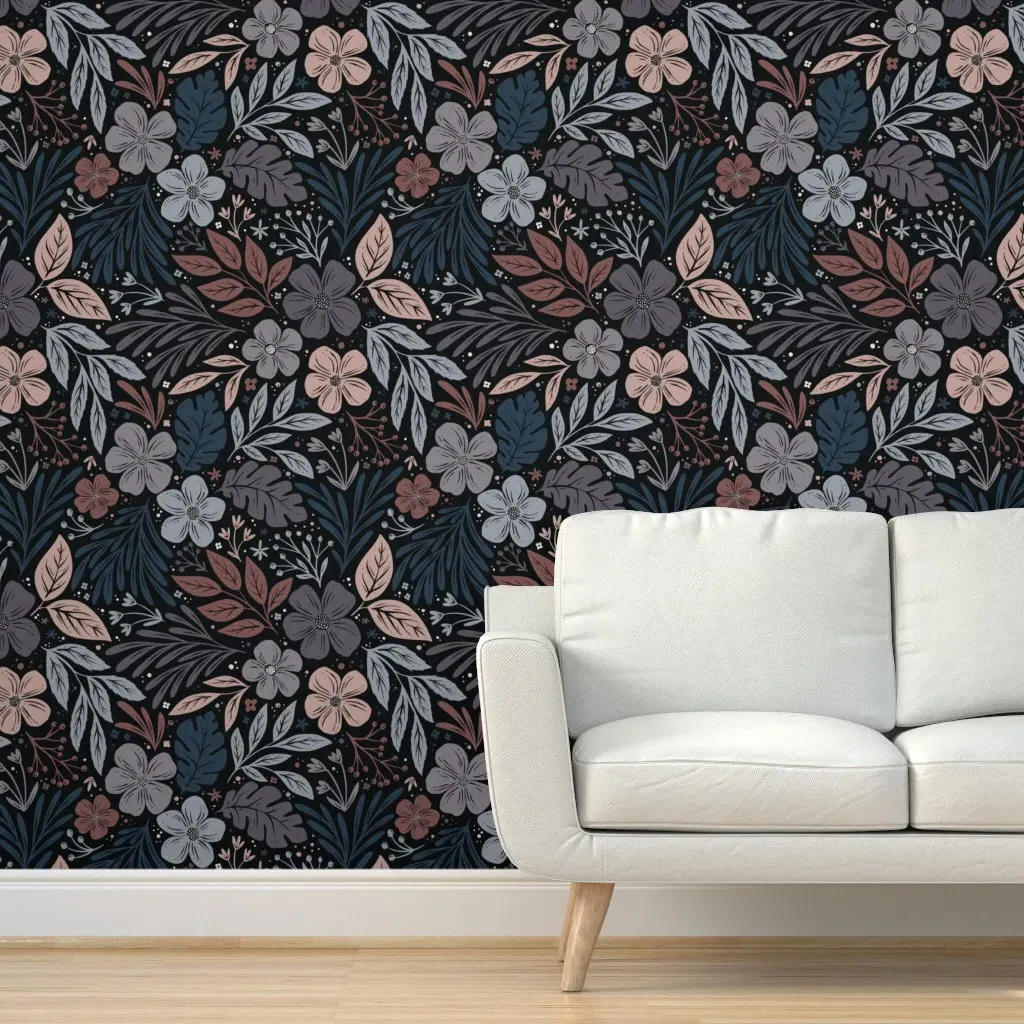 Peel and Stick Floral Wallpaper - Blue, Purple, Pink product