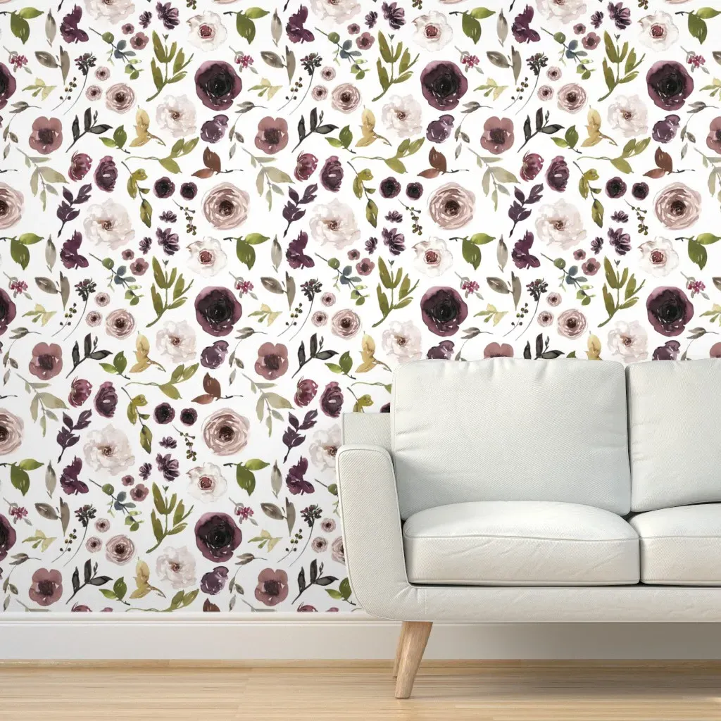 Peel and Stick Floral Wallpaper - Dusty Rose product