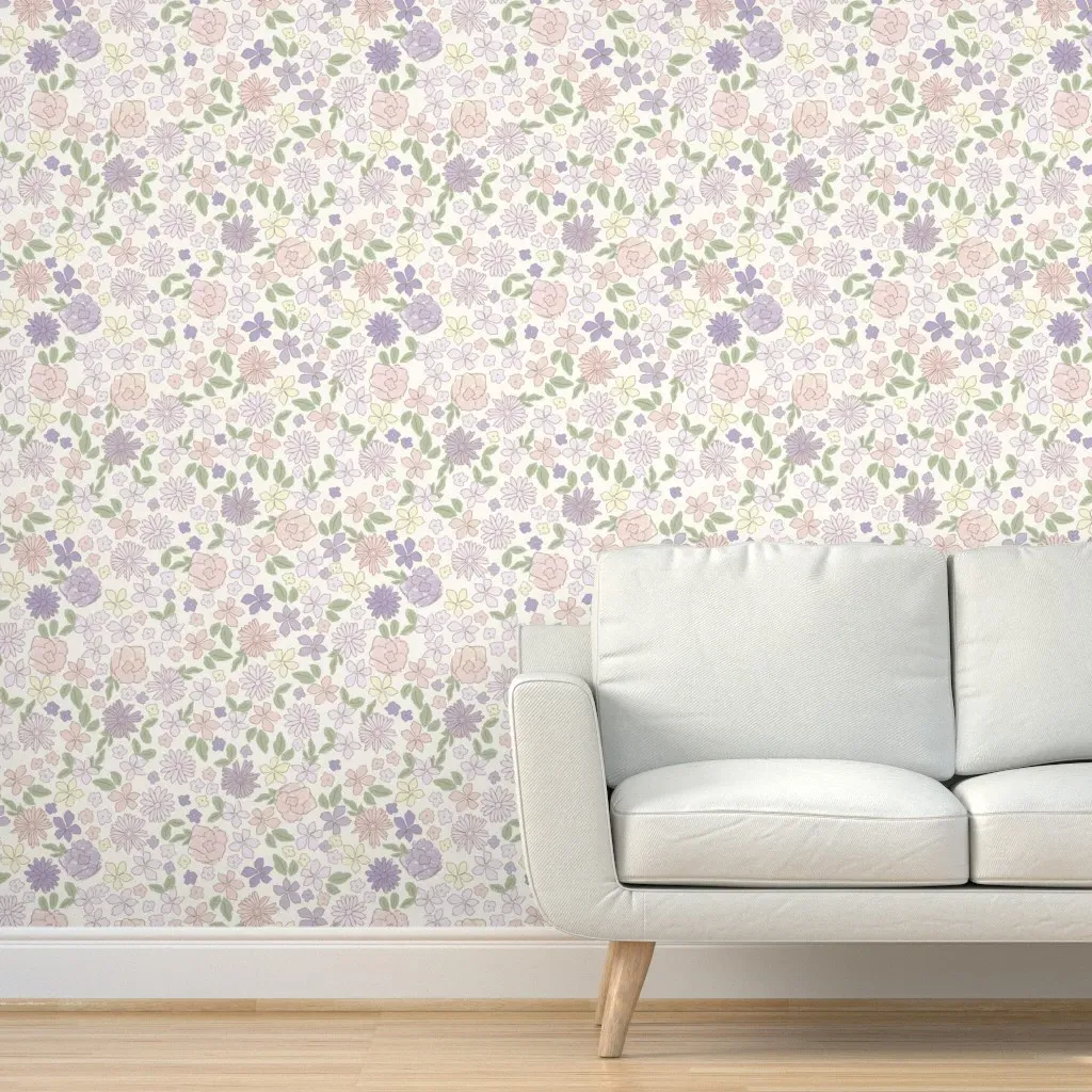 Peel and Stick Floral Wallpaper - Lavender product