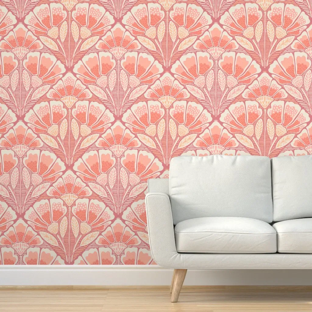 Peel and Stick Floral Wallpaper Removable - Coral product